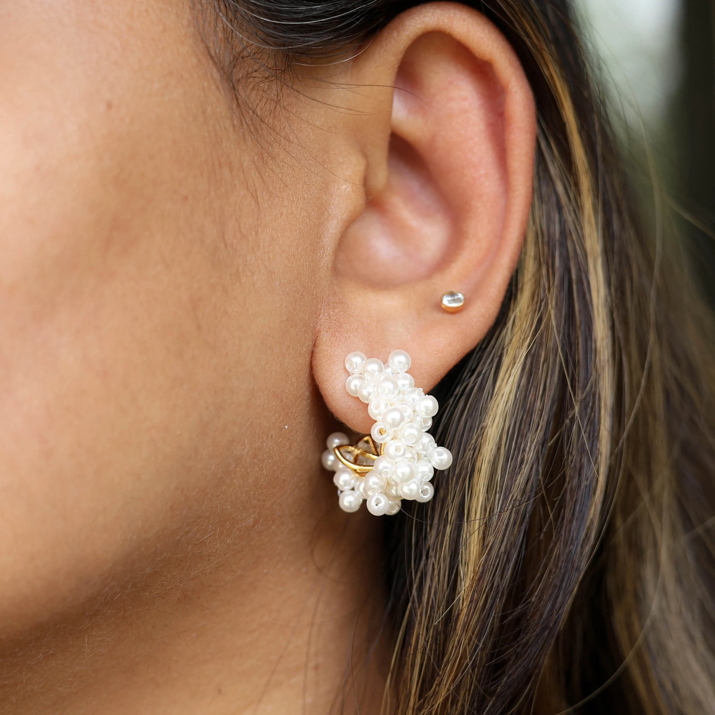 Cluttered Pearl Hoops