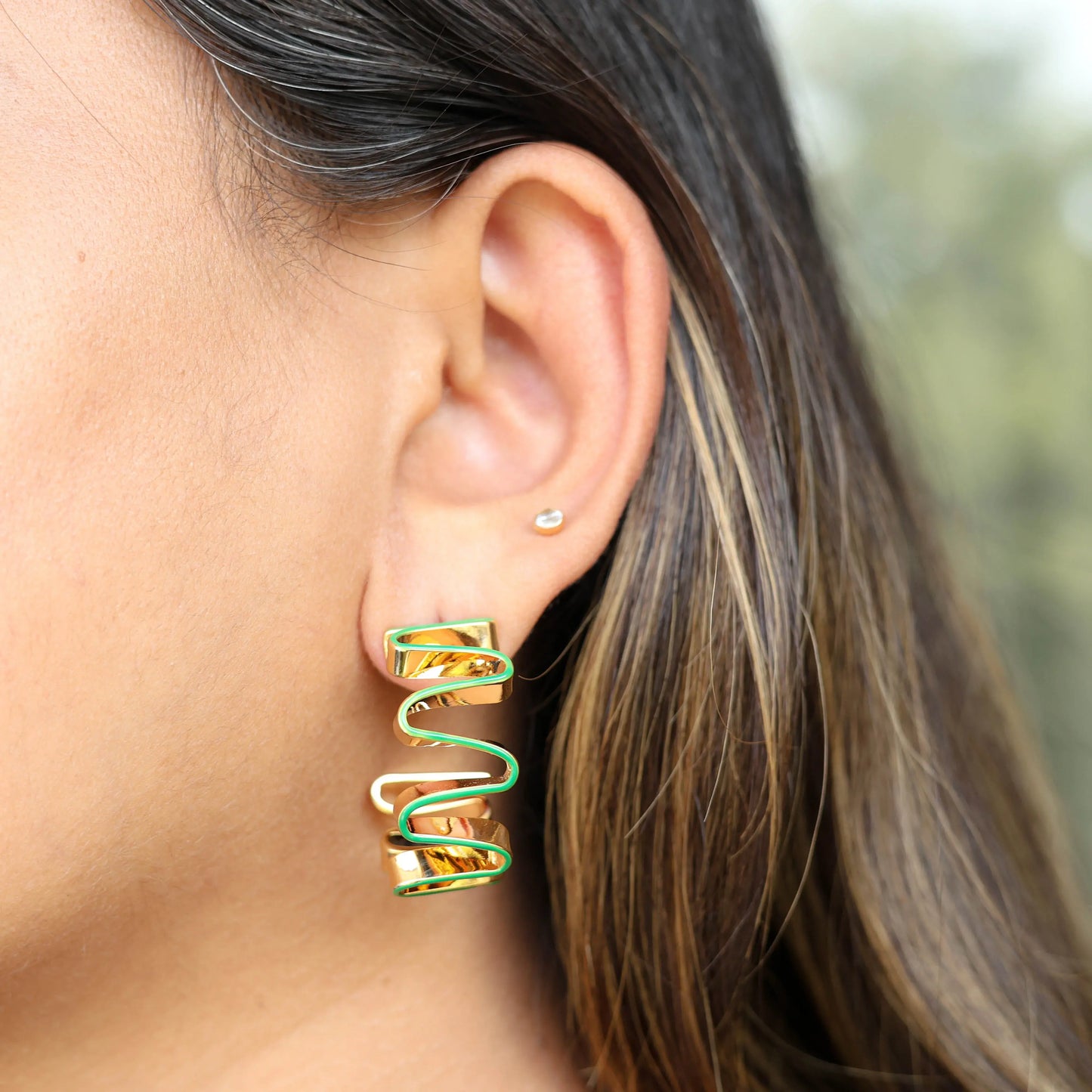 Wave Hoop Earrings
