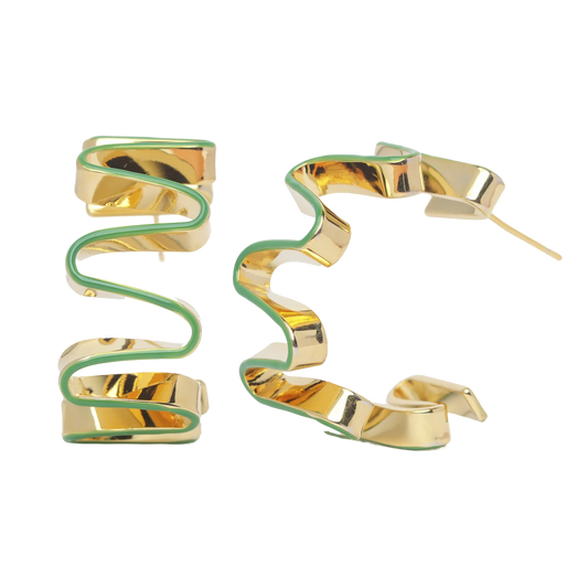 Wave Hoop Earrings
