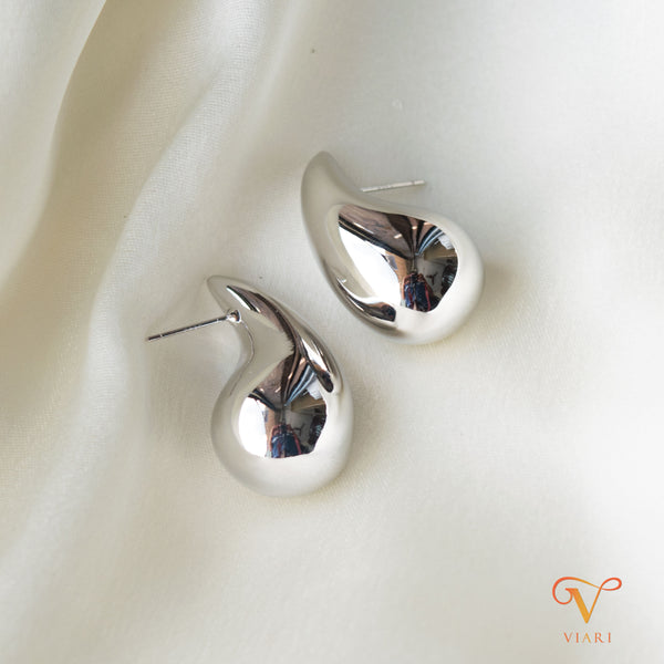 Ava Tear Drop Earrings - Silver