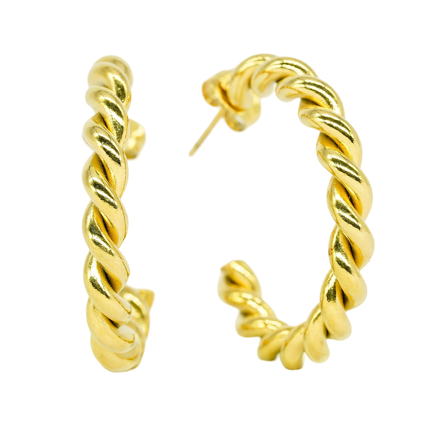 Rope hoop Earrings Thick