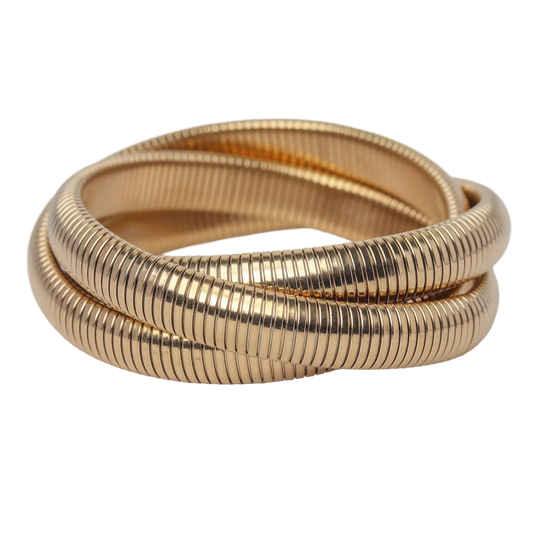 Chunky 3 Layered Bangle - Rose Gold