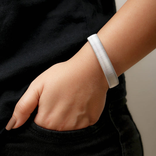 Rome Cuff Bangle - Silver