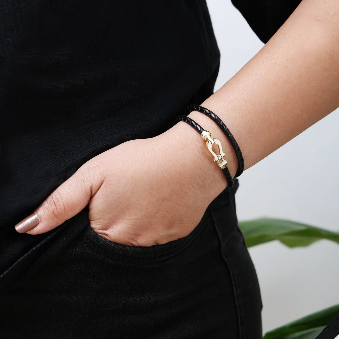 Leather Layer Bracelet - Black