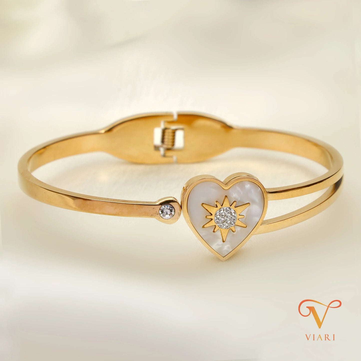 Mother of Pearl Heart Bangle