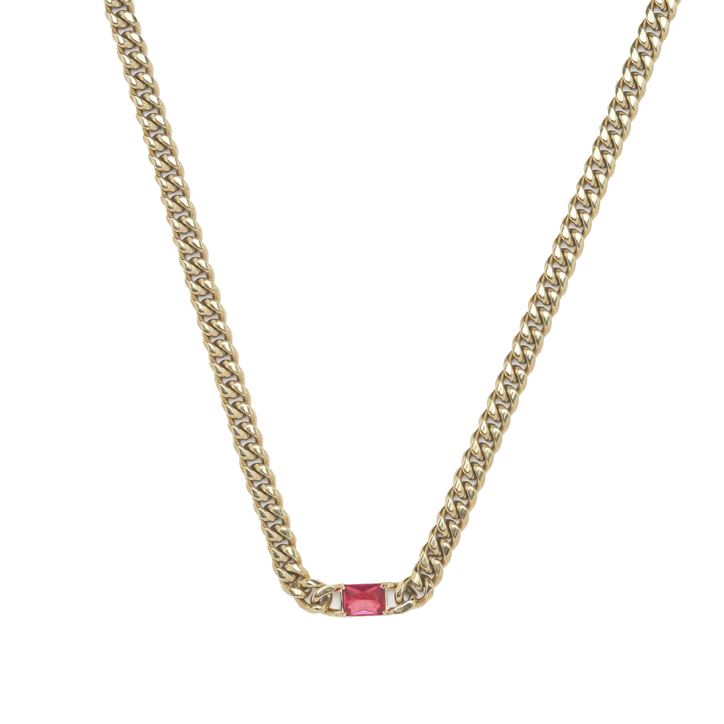 Red Stone Link Chain