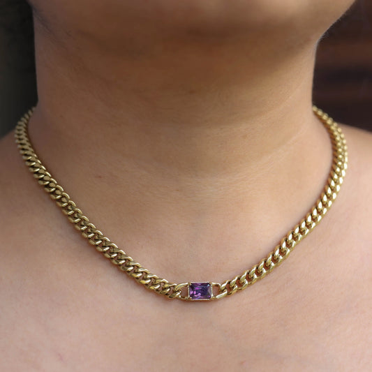 Purple Stone Link Chain
