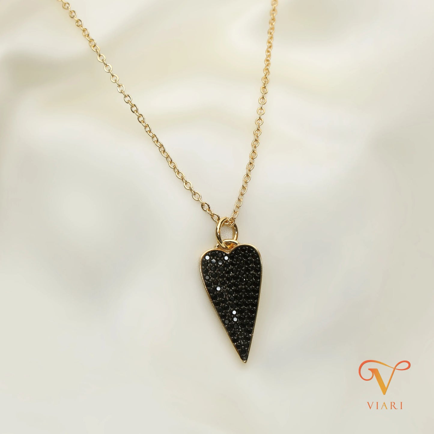 Black Heart Drop Chain