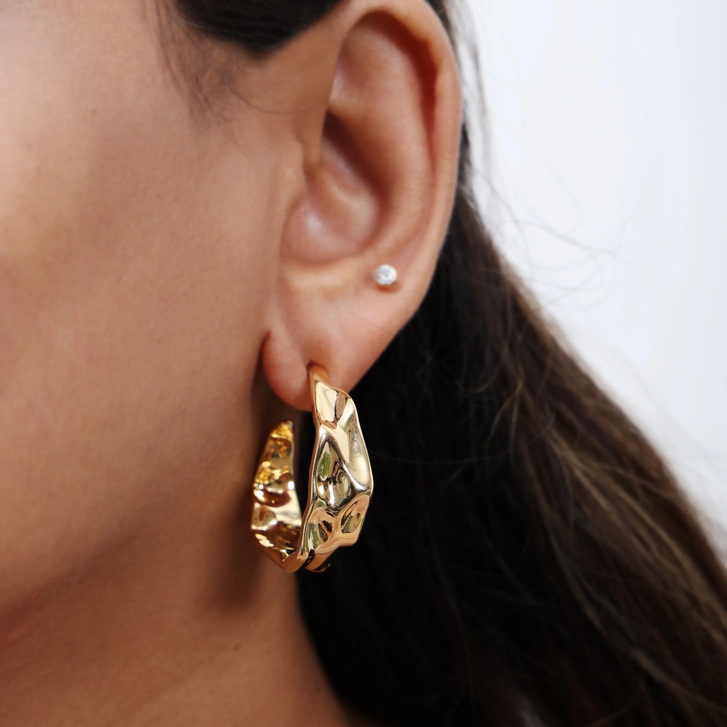 Hammered Hoop Earrings