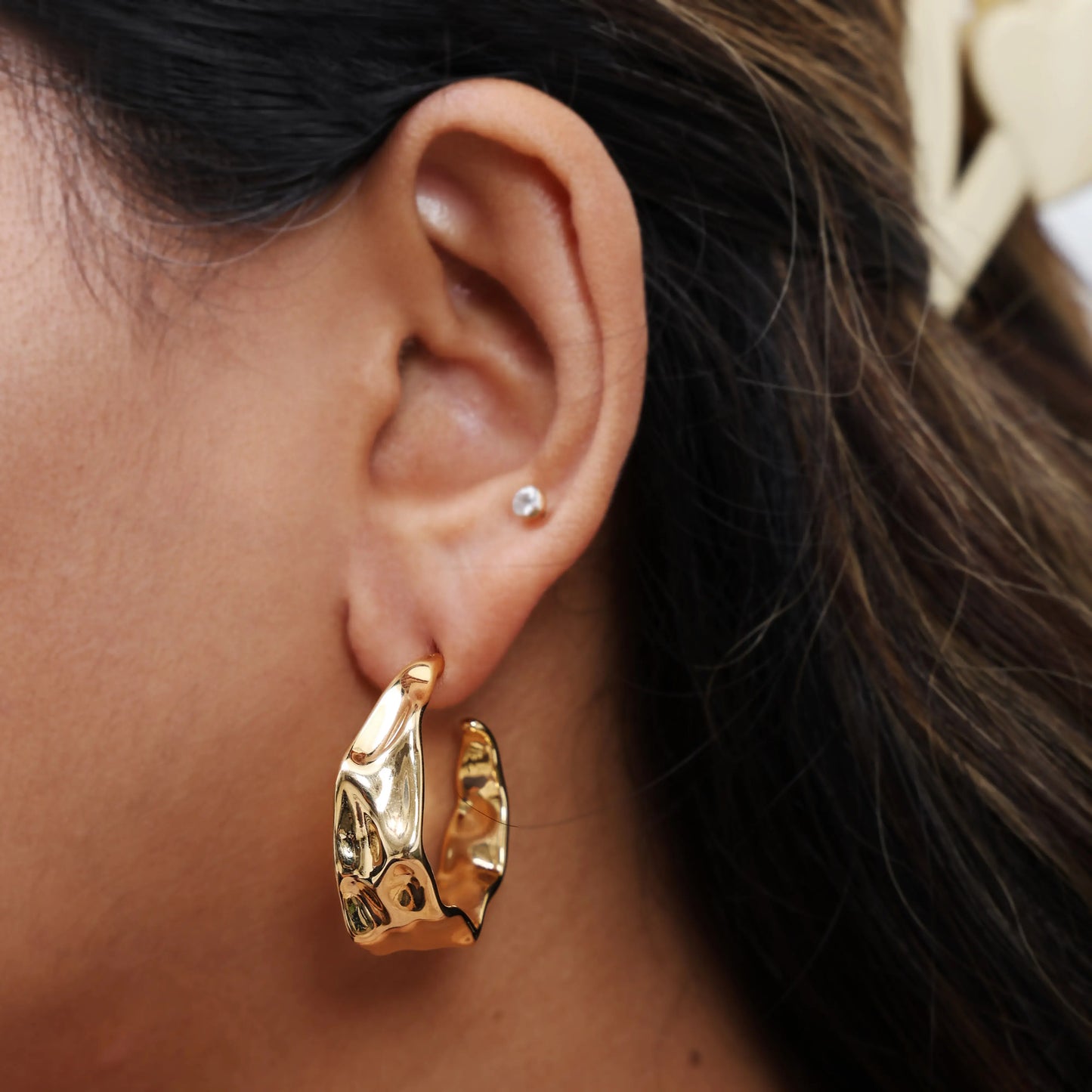 Hammered Hoop Earrings