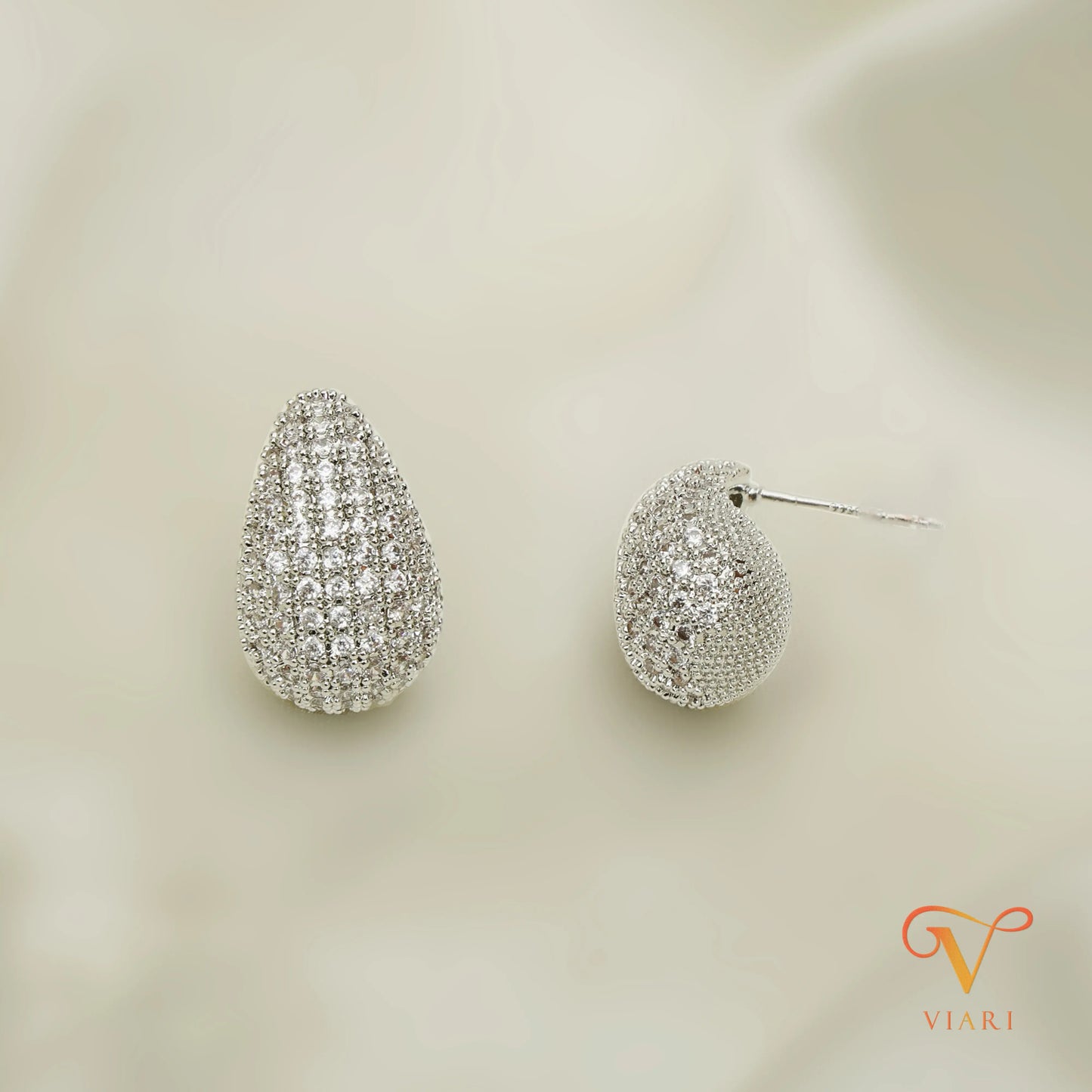 Cz Drop Stud Earrings