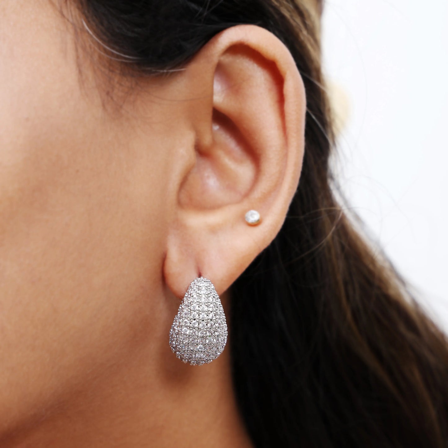 Cz Drop Stud Earrings