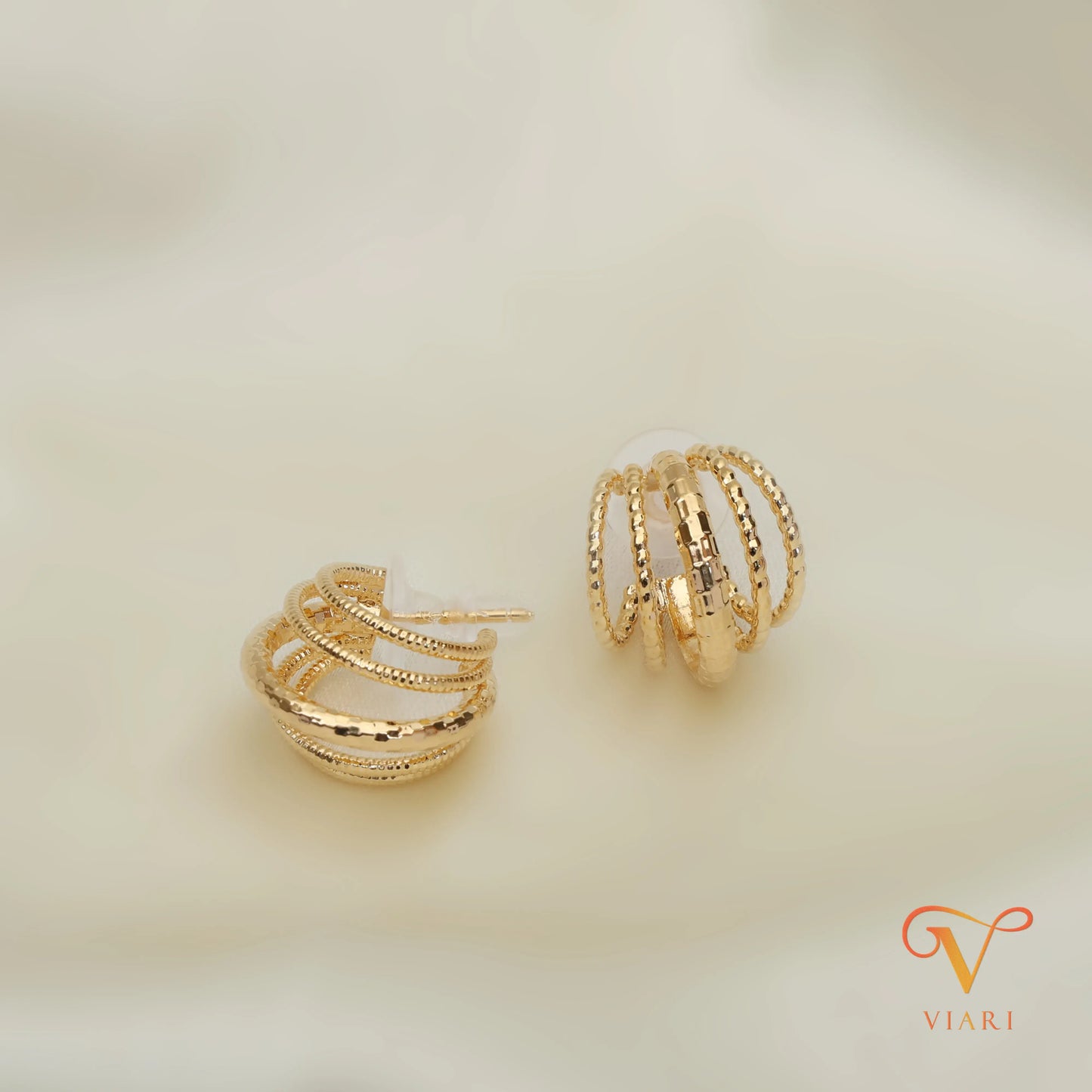 Dainty Textured Hoop Earrings
