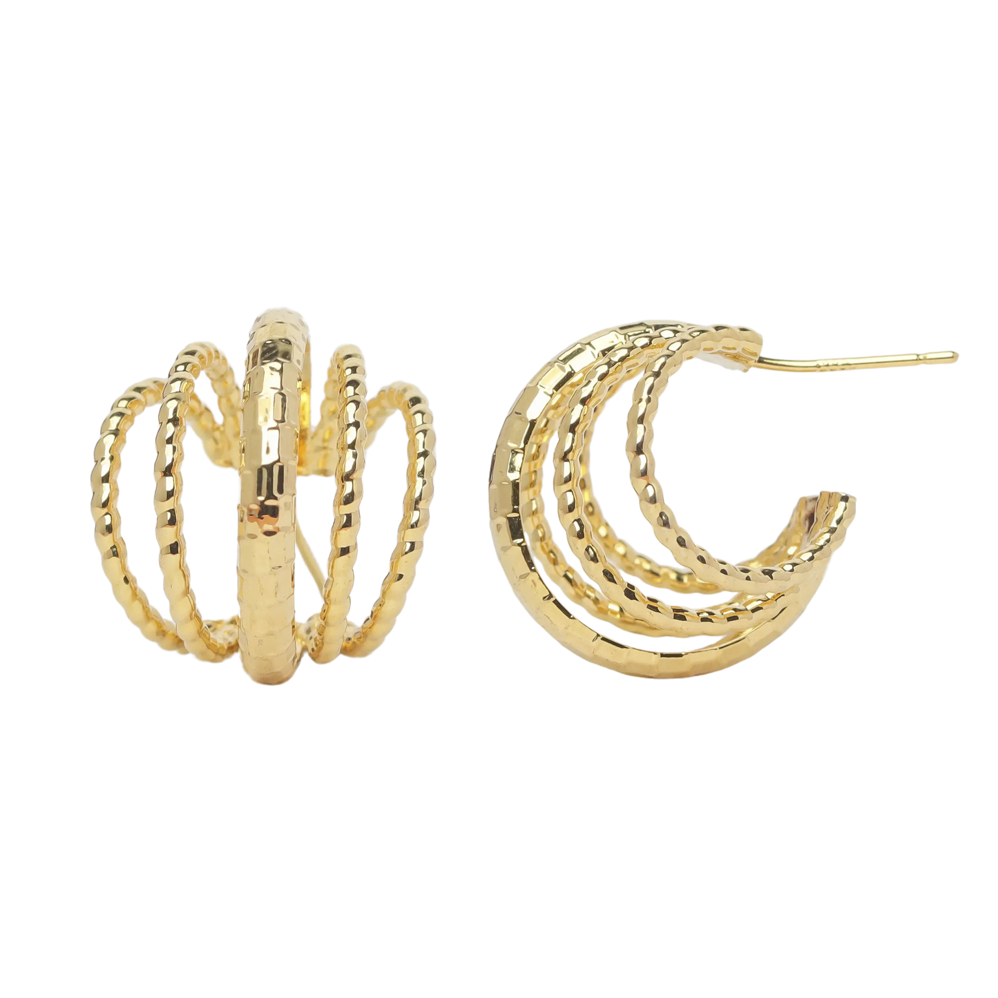 Dainty Textured Hoop Earrings