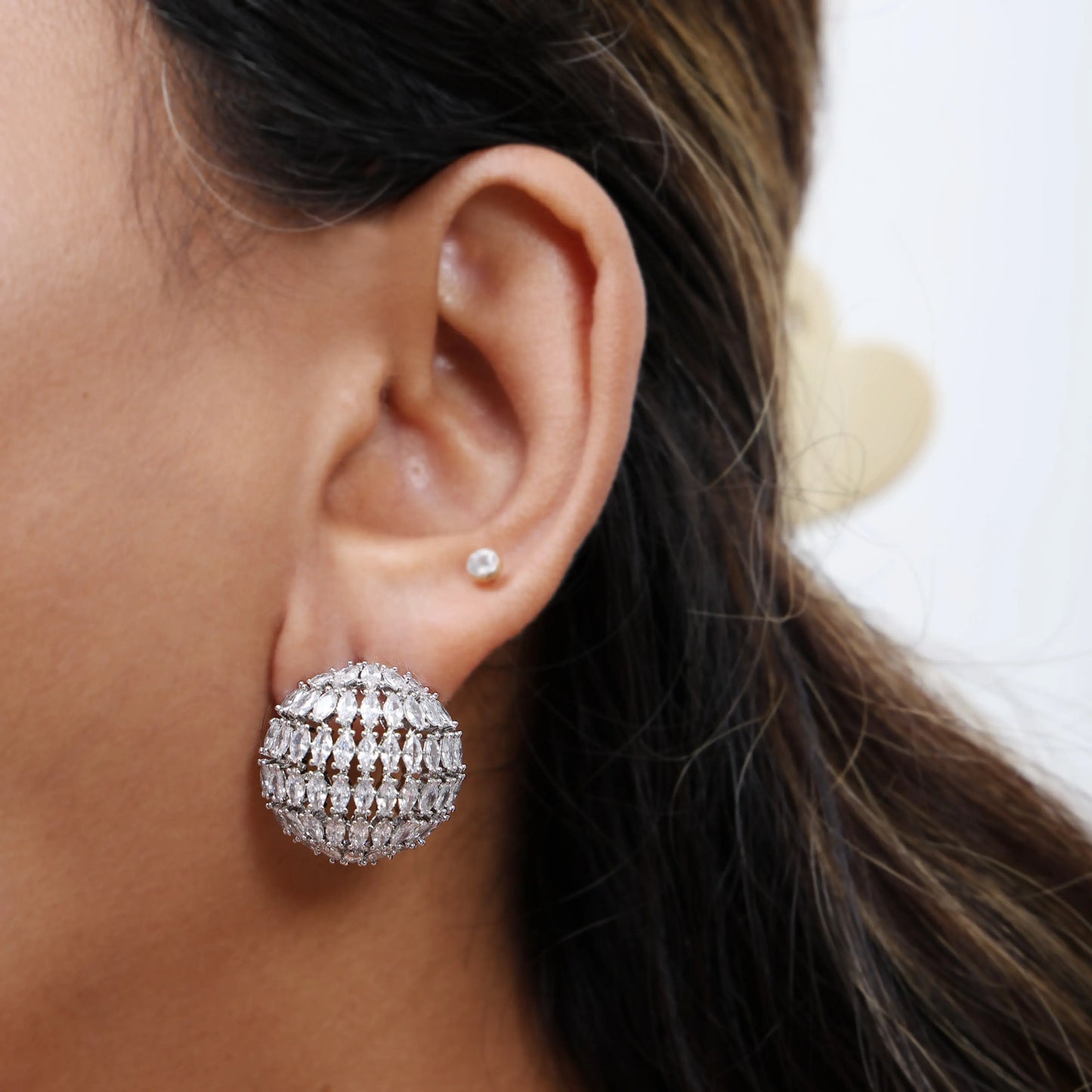 Cz Round Stud Earrings