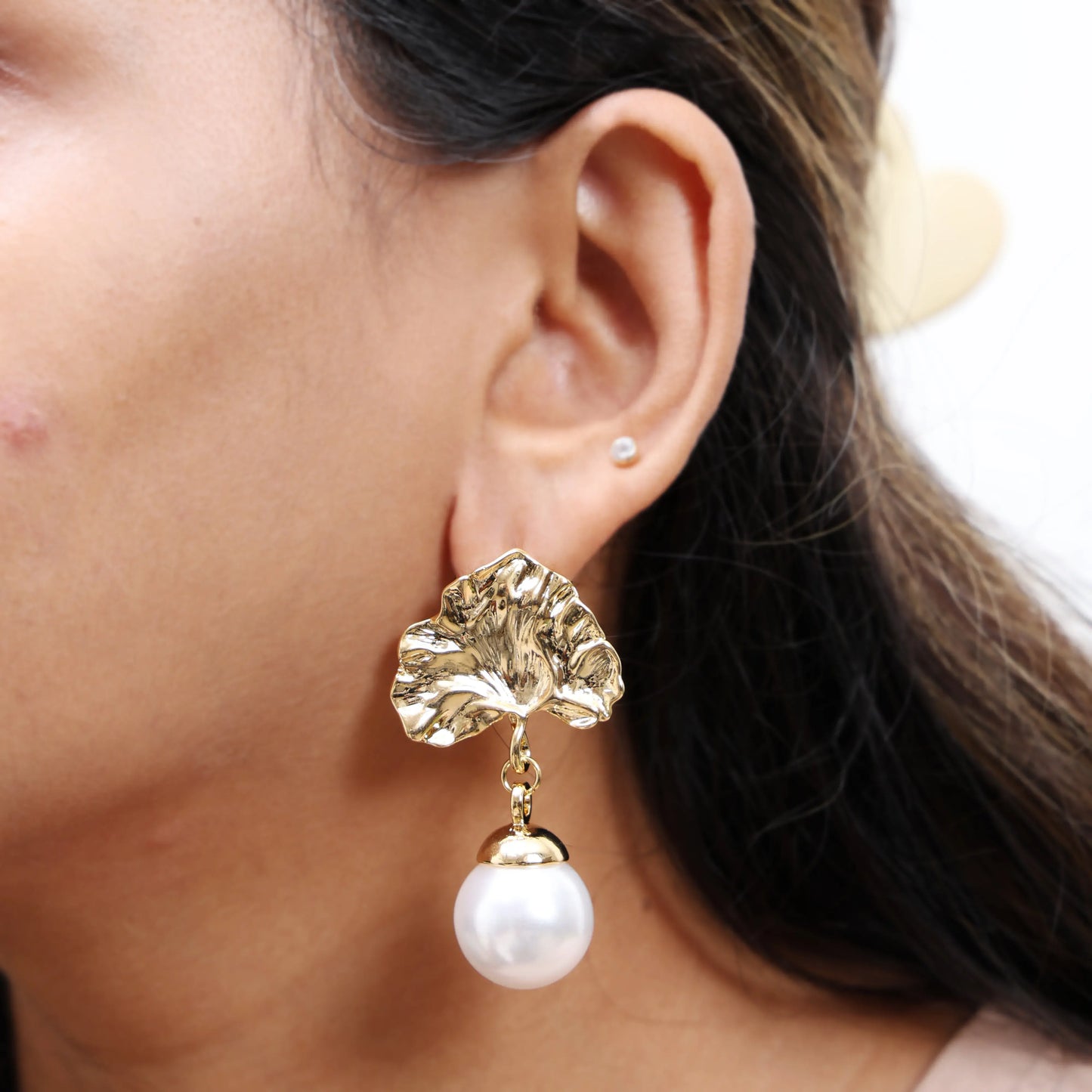 Statement earrings with Pearl Danglers