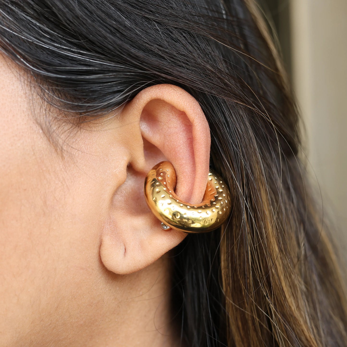 Textured Ear Cuff - Gold