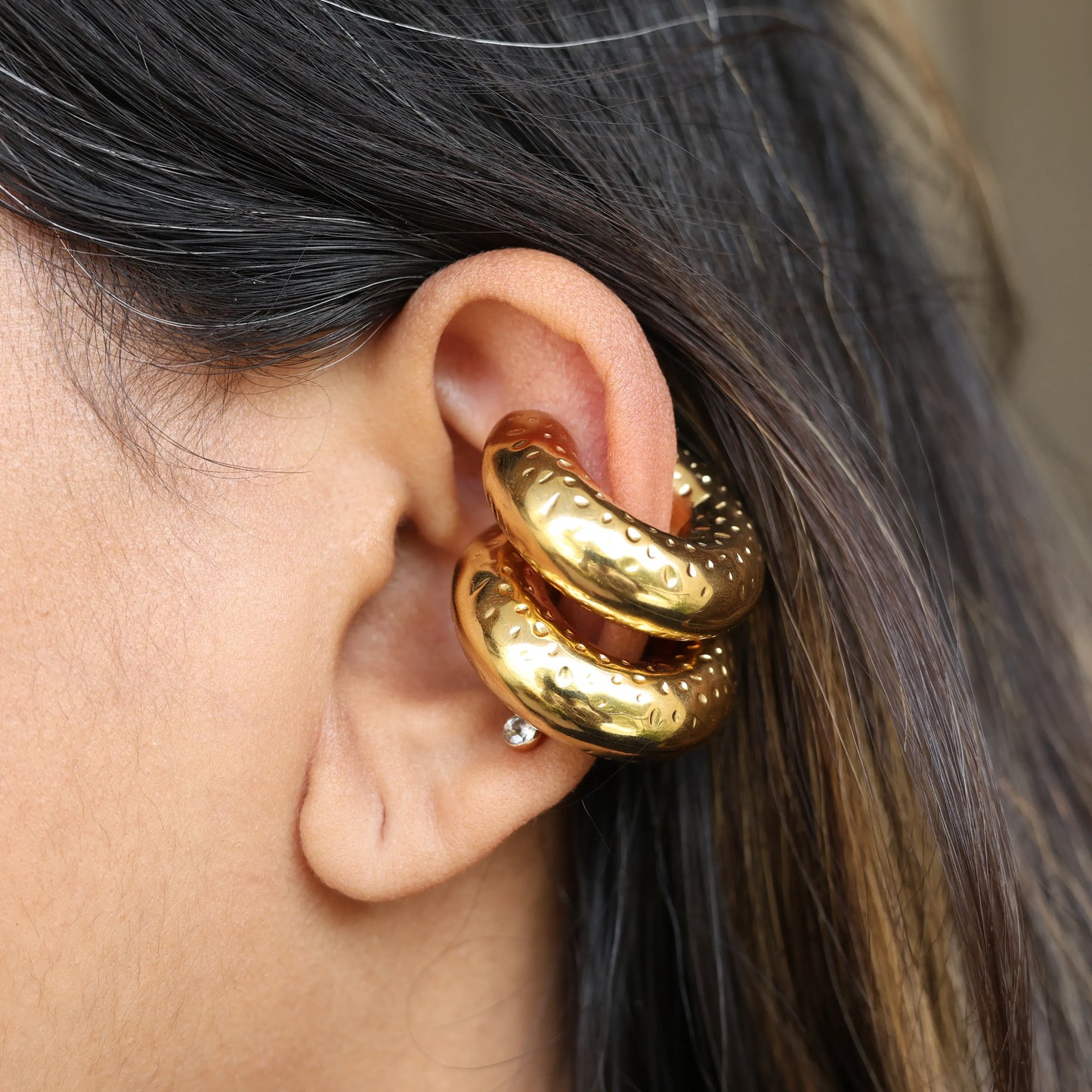 Textured Ear Cuff - Gold