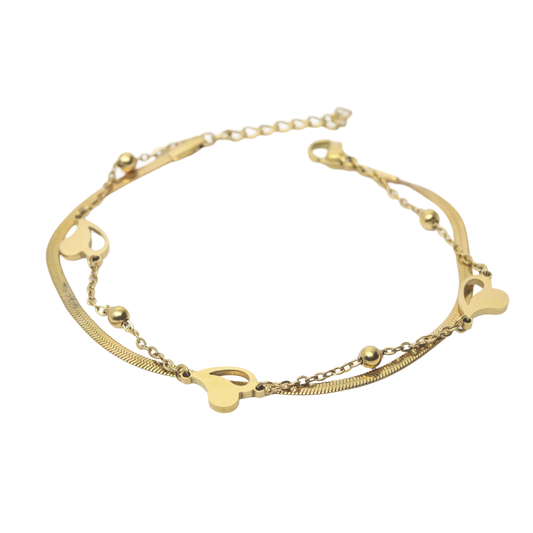 Heart 2 Layer Bracelet