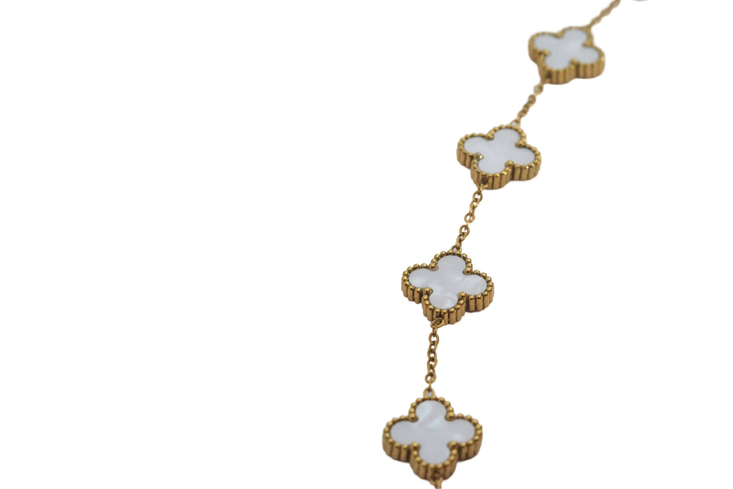 Clover Leaf Bracelet- White