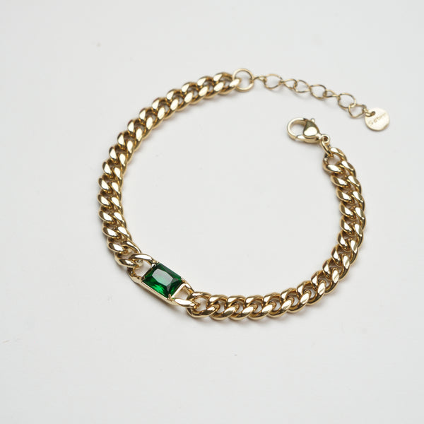 Green Stone Link Bracelet