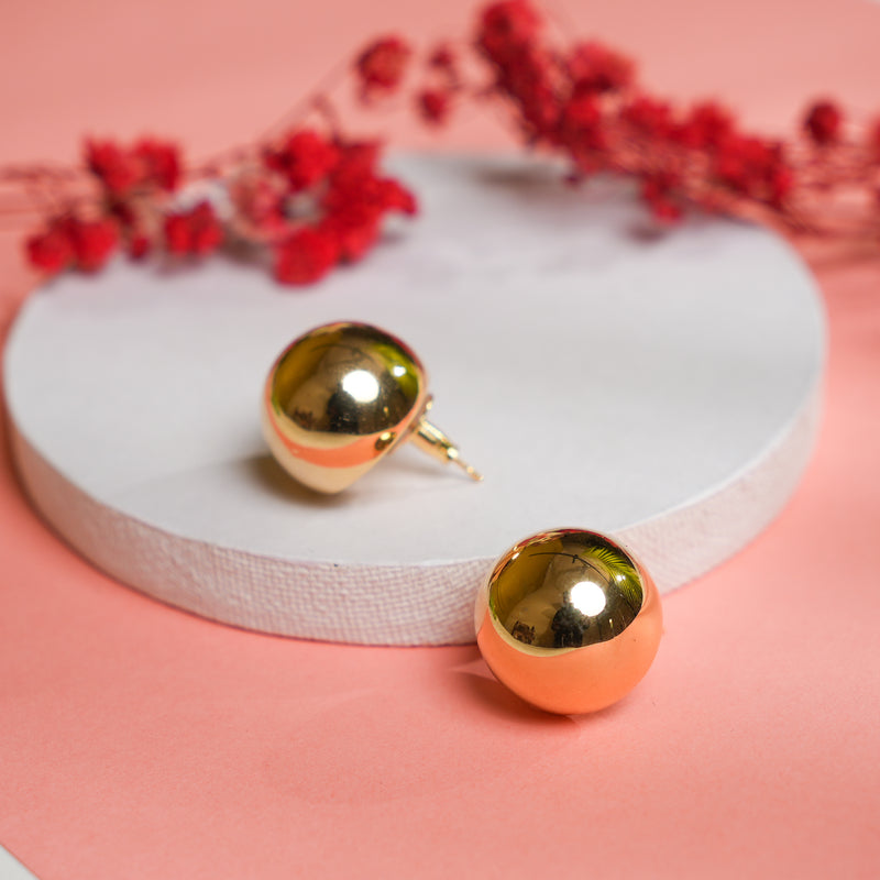 Glaze Ball Earrings - Gold